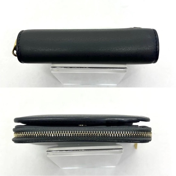 Saint Laurent Black Leather Wallet with Gold Accents - Picture 5 of 11